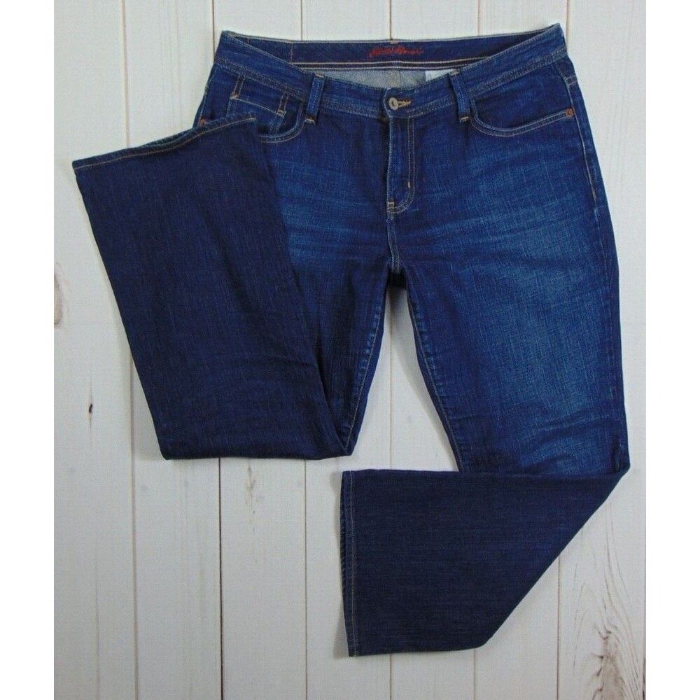 Eddie Bauer Shaped Bootcut Denim Jeans 12P Dark Wash Women's 12 Petite 34 x 28